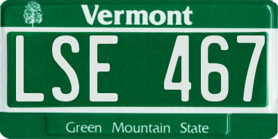 VT license plate LSE467