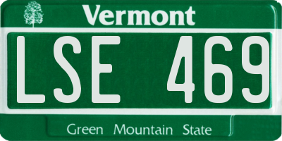 VT license plate LSE469