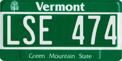 VT license plate LSE474