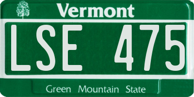 VT license plate LSE475