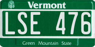 VT license plate LSE476