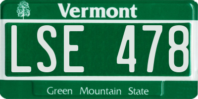 VT license plate LSE478