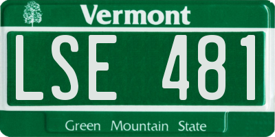 VT license plate LSE481