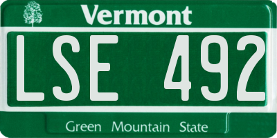 VT license plate LSE492