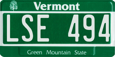 VT license plate LSE494