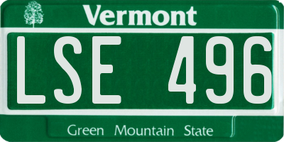 VT license plate LSE496