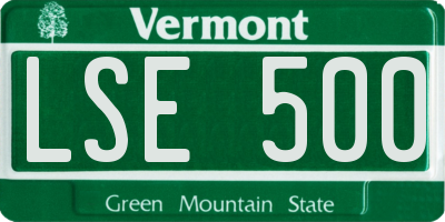 VT license plate LSE500