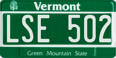 VT license plate LSE502