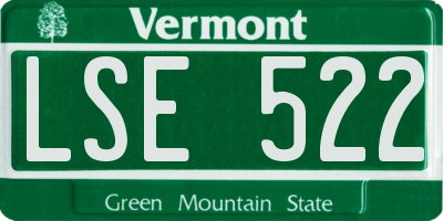 VT license plate LSE522