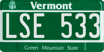 VT license plate LSE533