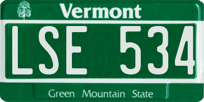 VT license plate LSE534
