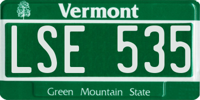 VT license plate LSE535