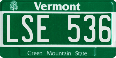 VT license plate LSE536