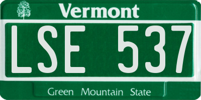 VT license plate LSE537