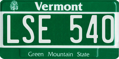VT license plate LSE540