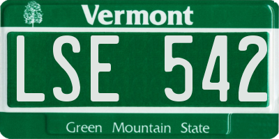 VT license plate LSE542