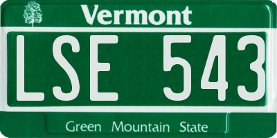 VT license plate LSE543