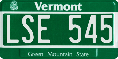 VT license plate LSE545