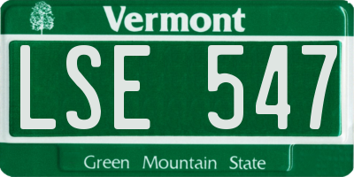 VT license plate LSE547