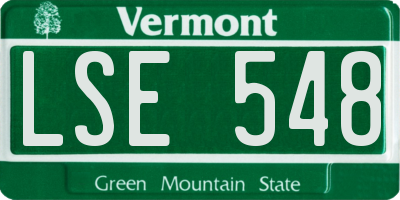 VT license plate LSE548