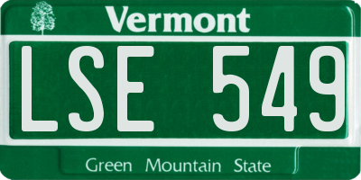 VT license plate LSE549