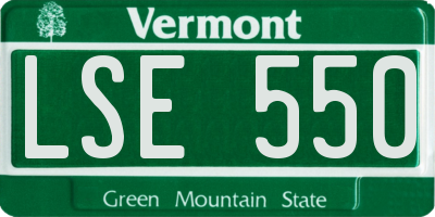 VT license plate LSE550