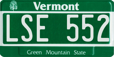 VT license plate LSE552