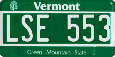 VT license plate LSE553