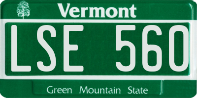 VT license plate LSE560