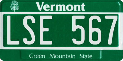 VT license plate LSE567