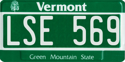 VT license plate LSE569