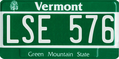 VT license plate LSE576