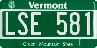 VT license plate LSE581