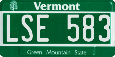 VT license plate LSE583