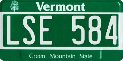 VT license plate LSE584