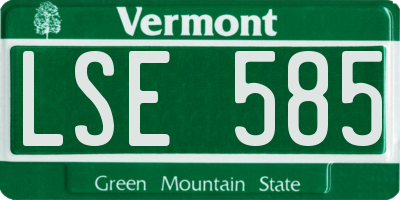 VT license plate LSE585