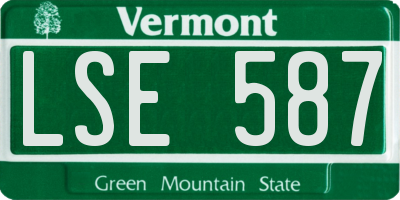 VT license plate LSE587