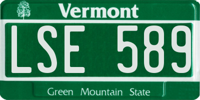 VT license plate LSE589