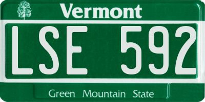 VT license plate LSE592