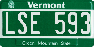 VT license plate LSE593