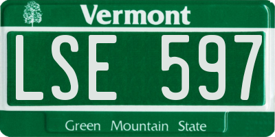 VT license plate LSE597