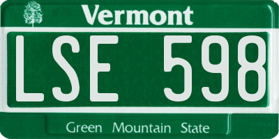 VT license plate LSE598