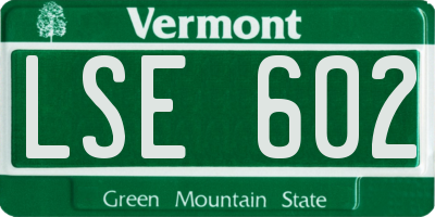 VT license plate LSE602