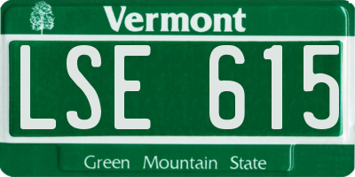 VT license plate LSE615