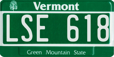 VT license plate LSE618
