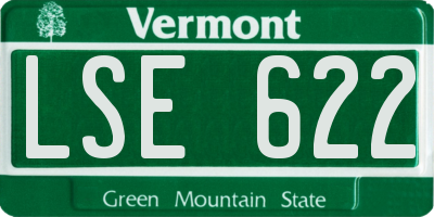 VT license plate LSE622