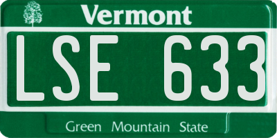 VT license plate LSE633