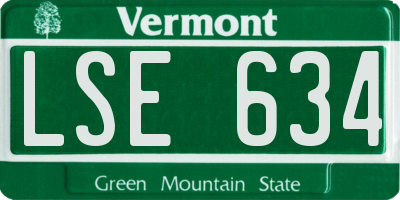 VT license plate LSE634