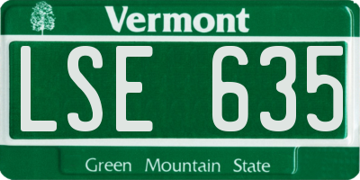 VT license plate LSE635