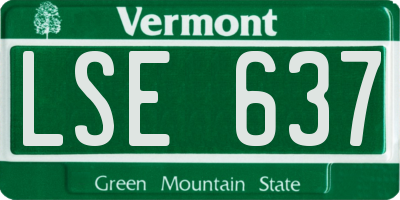 VT license plate LSE637